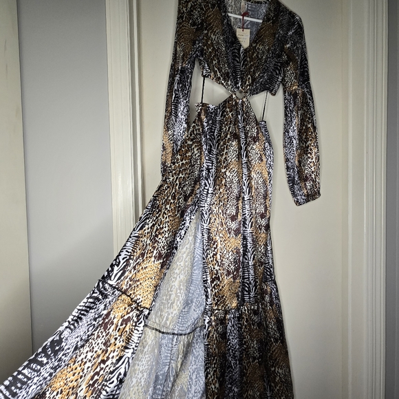NWT Raga animal print Cut Out Maxi Dress  Small - Picture 7 of 7